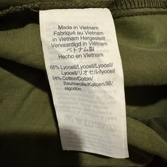 J.Crew Minimalist Olive Green Shirt Dress Size 4 Tencel Blend Short Sleeve - Picture 7 of 9